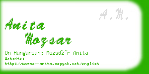 anita mozsar business card